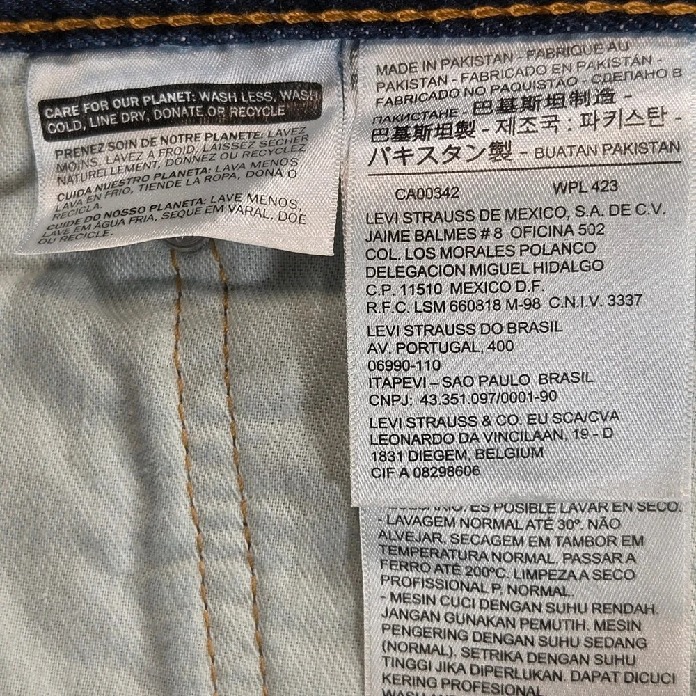 Levis 511 Jeans Mens W33 L32 Blue Slim Fit Distressed Medium Wash 04511-2305